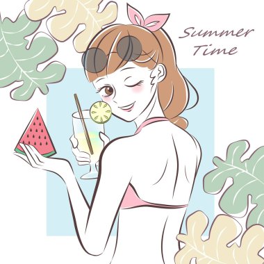 kadın beyaz zemin üzerine yaz aylarında