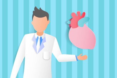 Doktor kalp kavramı mavi arka plan ile