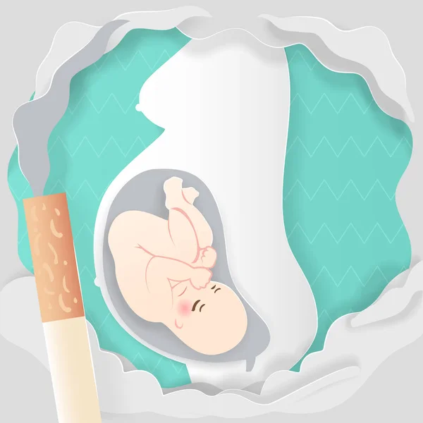 Femme Enceinte Avec Concept Santé Sur Fond Vert — Image vectorielle