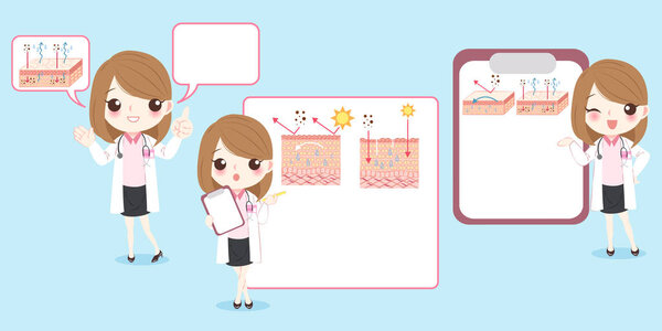 женщина с сухой кожей на синем фоне
