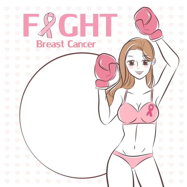 woman with breast cancer prevention on the white background