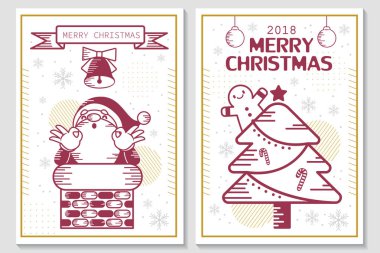 Neşeli Noel ve 2018 şablonu el ilanı