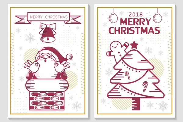 Modèle Flyer Joyeux Noël 2018 — Image vectorielle