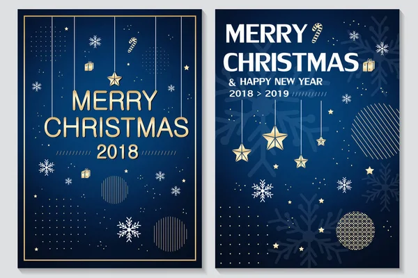 Neşeli Noel ve 2018 şablonu el ilanı