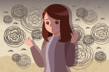 Ne yazık ki kavram ağlayan üzgün ve depresyonda kadın
