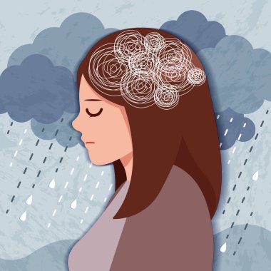 Ne yazık ki kavram ağlayan üzgün ve depresyonda kadın