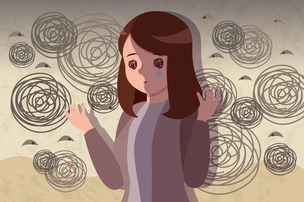Ne yazık ki kavram ağlayan üzgün ve depresyonda kadın