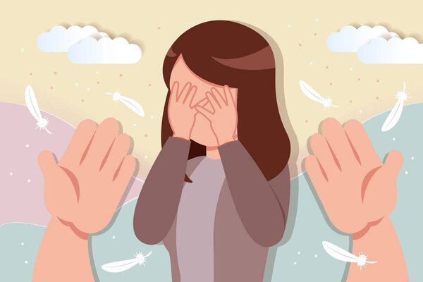 comfort an upset and depressed woman with a warm hug