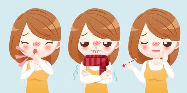 çizgi film kız soğuk hissediyorum ve ateşi olsun