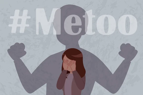 Verärgerte Frau Fühlt Sich Durch Sexuelle Belästigung Verängstigt — Stockvektor
