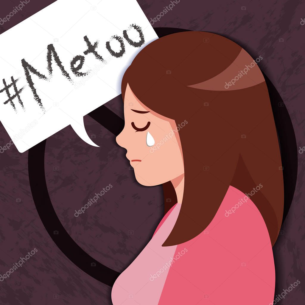 sad girl of me too by Sexual harassment 