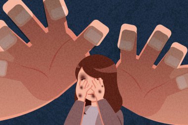 cinsel taciz ve korkmuş kadın zorbalık