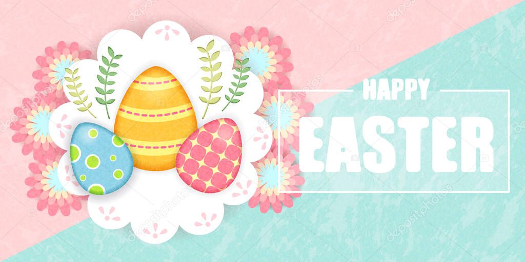 Happy easter template vector spring