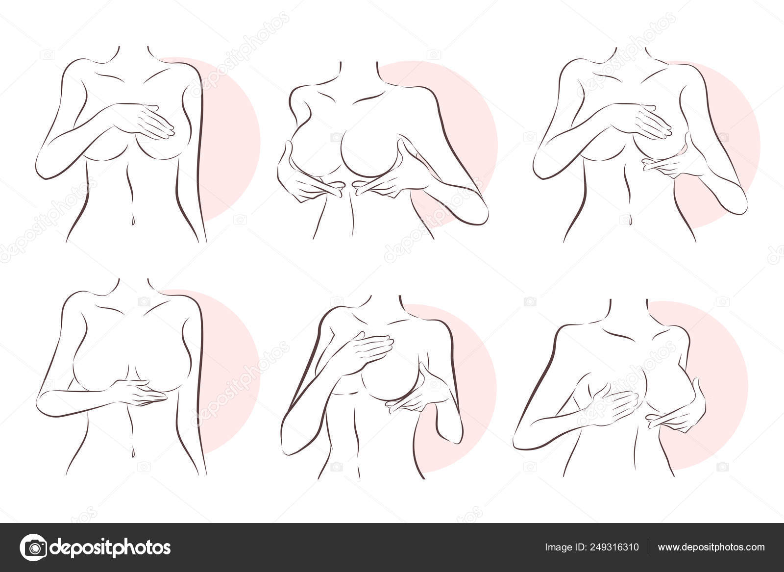 Woman check her chest Stock Vector by ©estherqueen999 249316310