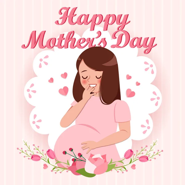 Boldog anyák napját üdvözlő kártya — Stock Vector