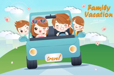 sevimli çizgi mutlu aile