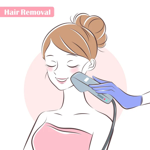 Woman about hair removal — Stock Vector