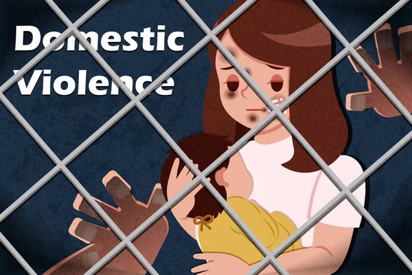 Problème de violence familiale — Image vectorielle