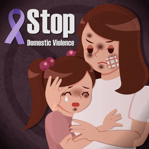 家庭内暴力問題 — ストックベクタ