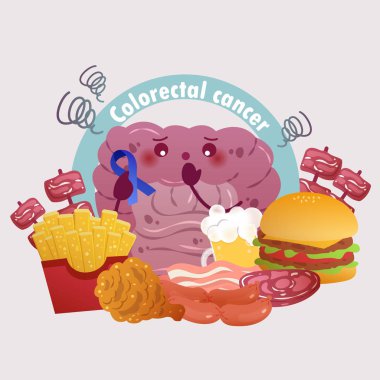 colorectal cancer issue clipart