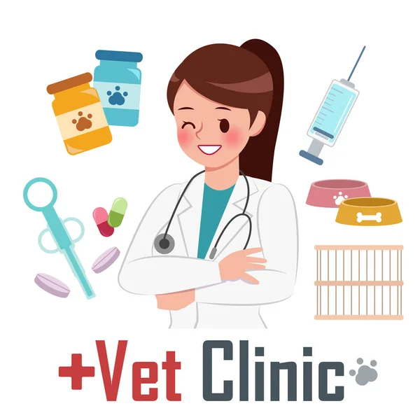 Veteriner kliniği kavramı — Stok Vektör