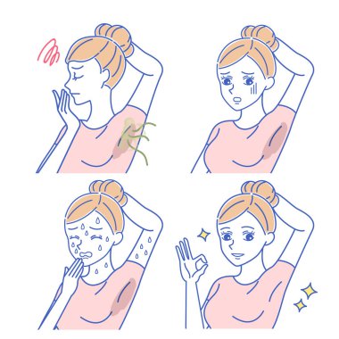 vücut kokusu ile karikatür kadın