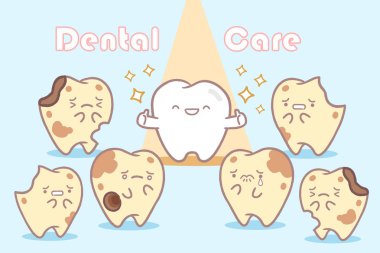 çizgi film diş spot ışığı ile