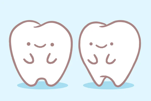 Dente del fumetto con cura dentale — Vettoriale Stock