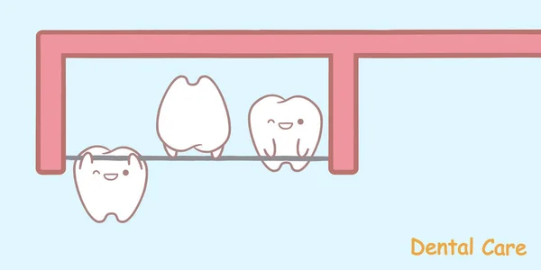 Zub s dentální nit — Stockový vektor