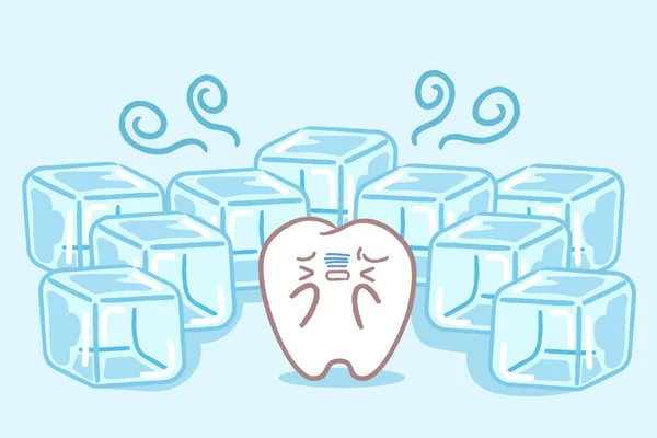 Bonito desenhos animados dentes sensíveis —  Vetores de Stock