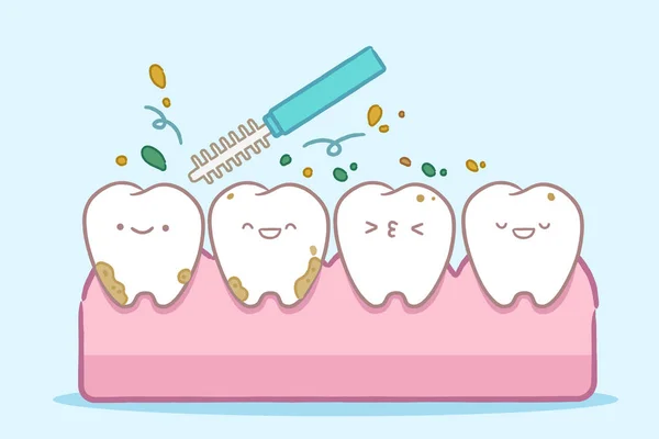 Attelle d'usure des dents avec brosse — Image vectorielle
