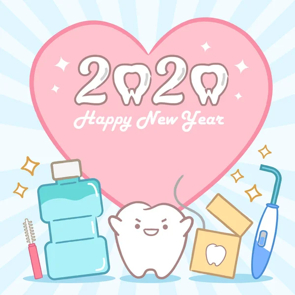 Cartoon tooth hold 2020 Лицензионные Стоковые Иллюстрации