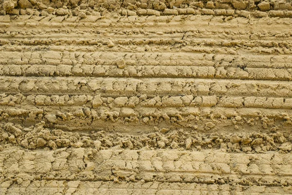 Texturen Sanden Från Sandkarriären Med Olika Spår — Stockfoto
