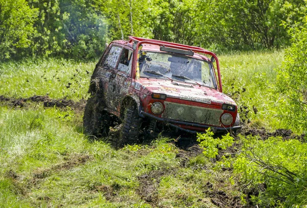 Obschyars Russland Juni 2018 Jeep Sprint Und Ausstellung Von Geländewagen — Stockfoto