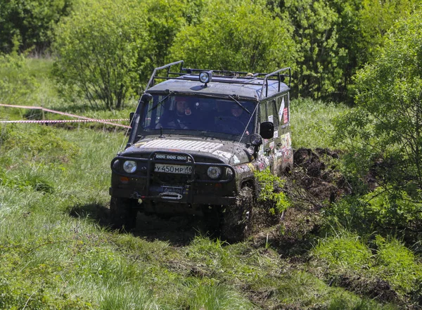 Obschyars Russland Juni 2018 Jeep Sprint Und Ausstellung Von Geländewagen — Stockfoto