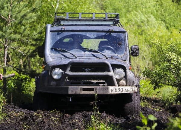 Obschyars Russland Juni 2018 Jeep Sprint Und Ausstellung Von Geländewagen — Stockfoto