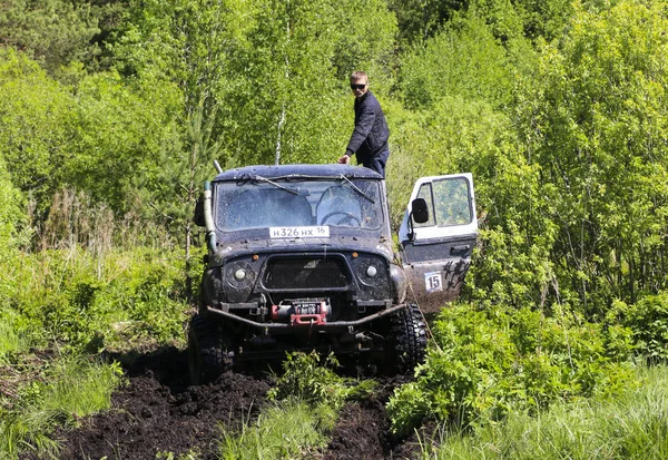 Obschyars Russland Juni 2018 Jeep Sprint Und Ausstellung Von Geländewagen — Stockfoto