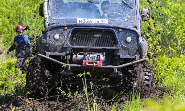 Obschyars Russland Juni 2018 Jeep Sprint Und Ausstellung Von Geländewagen — Stockfoto