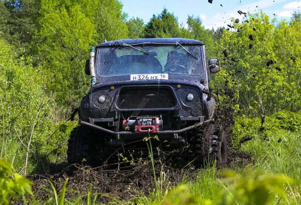 Obschyars Russland Juni 2018 Jeep Sprint Und Ausstellung Von Geländewagen — Stockfoto