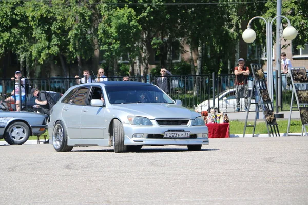 Yoshkar Ola Rusia Junio 2018 Exposición Automóviles Motocicletas Festival Summit — Foto de Stock