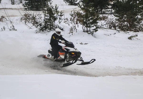 Volzhsk Russia February 2019 Championship Russia Cross Country Snowmobiles — Stock Photo, Image