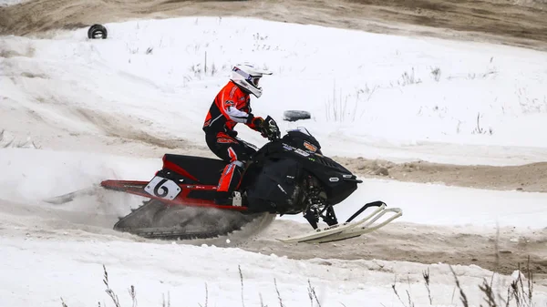 Volzhsk Russland Februar 2019 Russland Meisterschaft Cross Country Auf Schneemobilen — Stockfoto