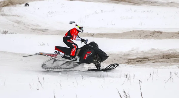 Volzhsk Russland Februar 2019 Russland Meisterschaft Cross Country Auf Schneemobilen — Stockfoto