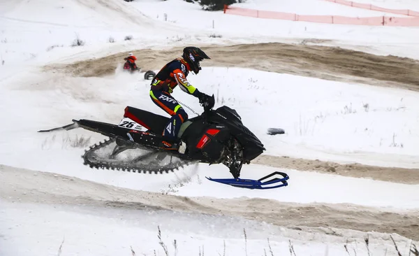 Volzhsk Russland Februar 2019 Russland Meisterschaft Cross Country Auf Schneemobilen — Stockfoto