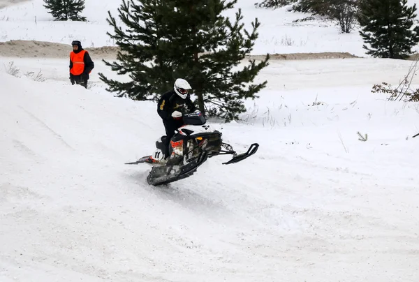 Volzhsk Rusia Febrero 2019 Campeonato Rusia Motos Nieve —  Fotos de Stock