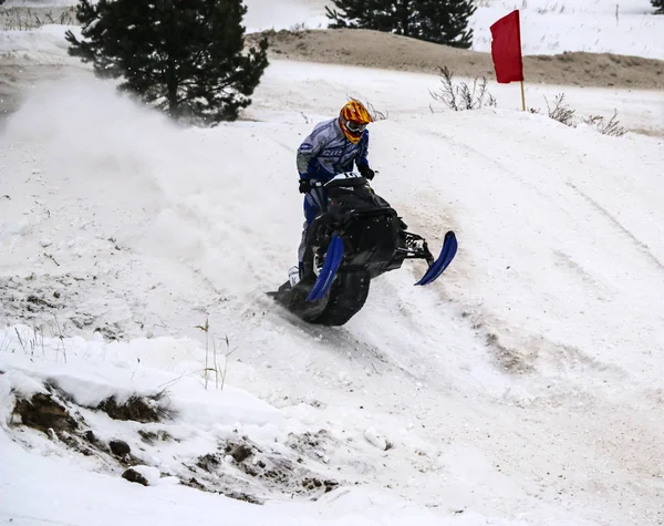 Volzhsk Rusya Şubat 2019 Şampiyonası Rusya Nın Kros Kar Motosikletleri — Stok fotoğraf