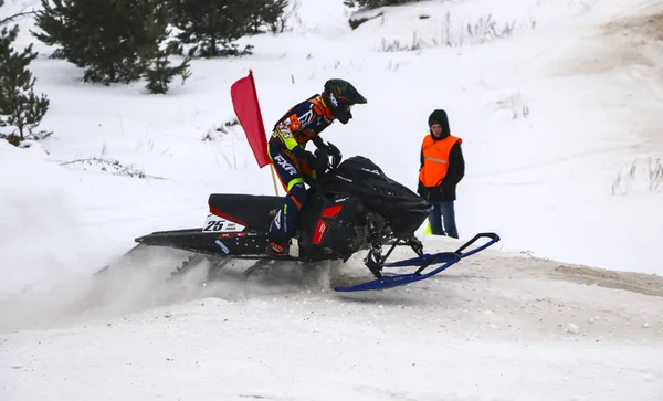 Volzhsk Russia February 2019 Championship Russia Cross Country Snowmobiles — Stock Photo, Image