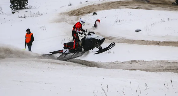 Volzhsk Russia Febbraio 2019 Campionato Russia Motoslitte — Foto Stock