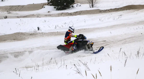 Volzhsk Russland Februar 2019 Russland Meisterschaft Cross Country Auf Schneemobilen — Stockfoto