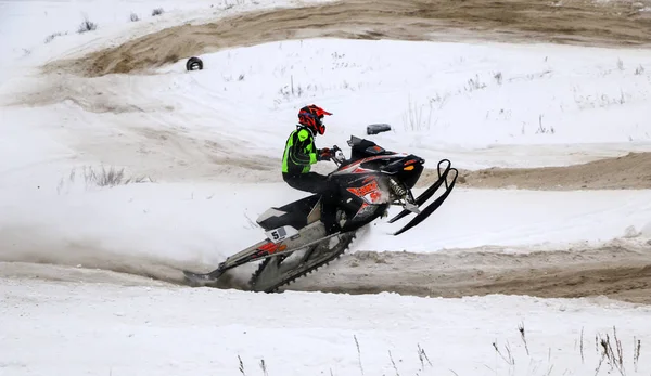 Volzhsk Rusia Febrero 2019 Campeonato Rusia Motos Nieve —  Fotos de Stock